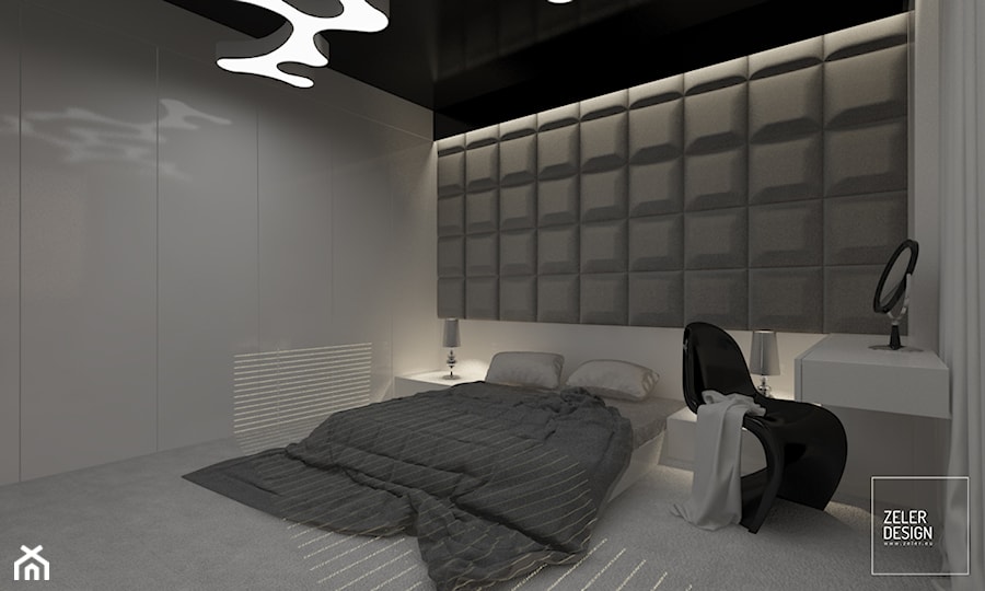 simple bedroom at sunset - Sypialnia, styl nowoczesny - zdjęcie od ZELER-DESIGN