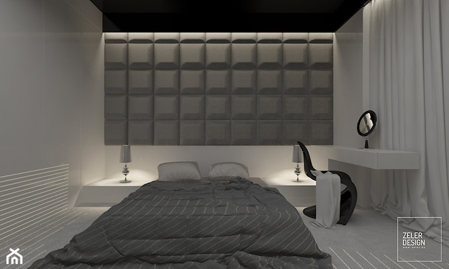 simple bedroom at sunset - Sypialnia, styl nowoczesny - zdjęcie od ZELER-DESIGN