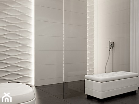 Aranżacje wnętrz - Łazienka: white bath area second version - Łazienka, styl nowoczesny - ZELER-DESIGN. Przeglądaj, dodawaj i zapisuj najlepsze zdjęcia, pomysły i inspiracje designerskie. W bazie mamy już prawie milion fotografii!