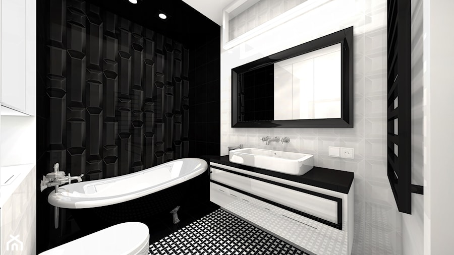 Projekt Modern Art Deco - Średnia bez okna z punktowym oświetleniem łazienka, styl glamour - zdjęcie od Alicja Dudek Pracownia Architektury Wnętrz
