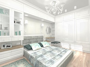 Projekt klasyczny - czerwony - Średnia szara sypialnia, styl tradycyjny - zdjęcie od Alicja Dudek Pracownia Architektury Wnętrz