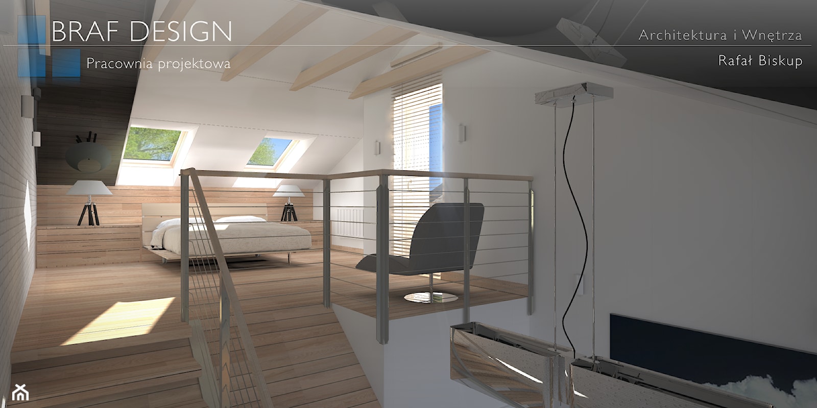 Nowoczesna sypialnia na poddaszu - zdjęcie od BRAF Design - Homebook