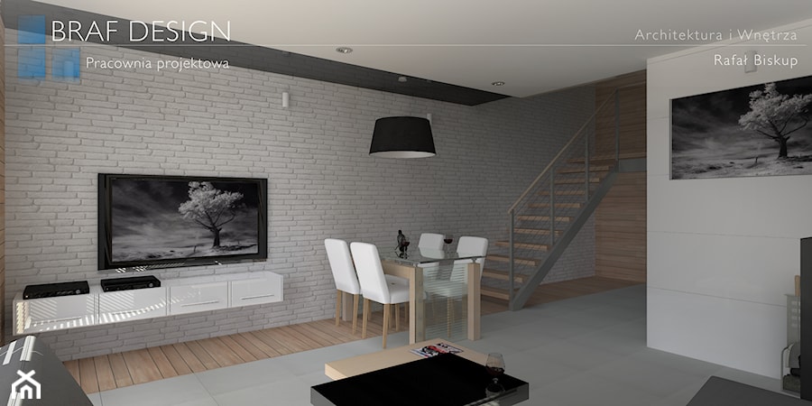 Salon w bieli i czerni - zdjęcie od BRAF Design