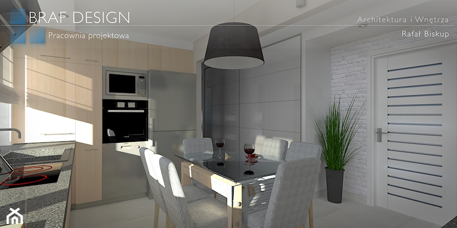 Projekt kuchni i hallu małego mieszkania w mieście Akranes Islandia. - zdjęcie od BRAF Design
