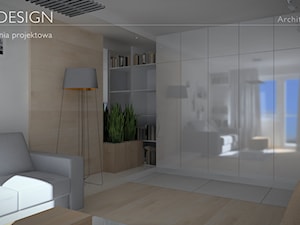 "Mieszkanie w bloku" - Mały biały salon, styl nowoczesny - zdjęcie od BRAF Design