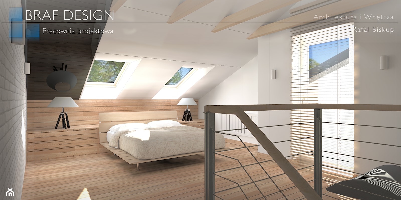 Nowoczesna sypialnia na poddaszu - zdjęcie od BRAF Design - Homebook