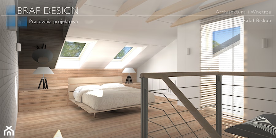 Nowoczesna sypialnia na poddaszu - zdjęcie od BRAF Design