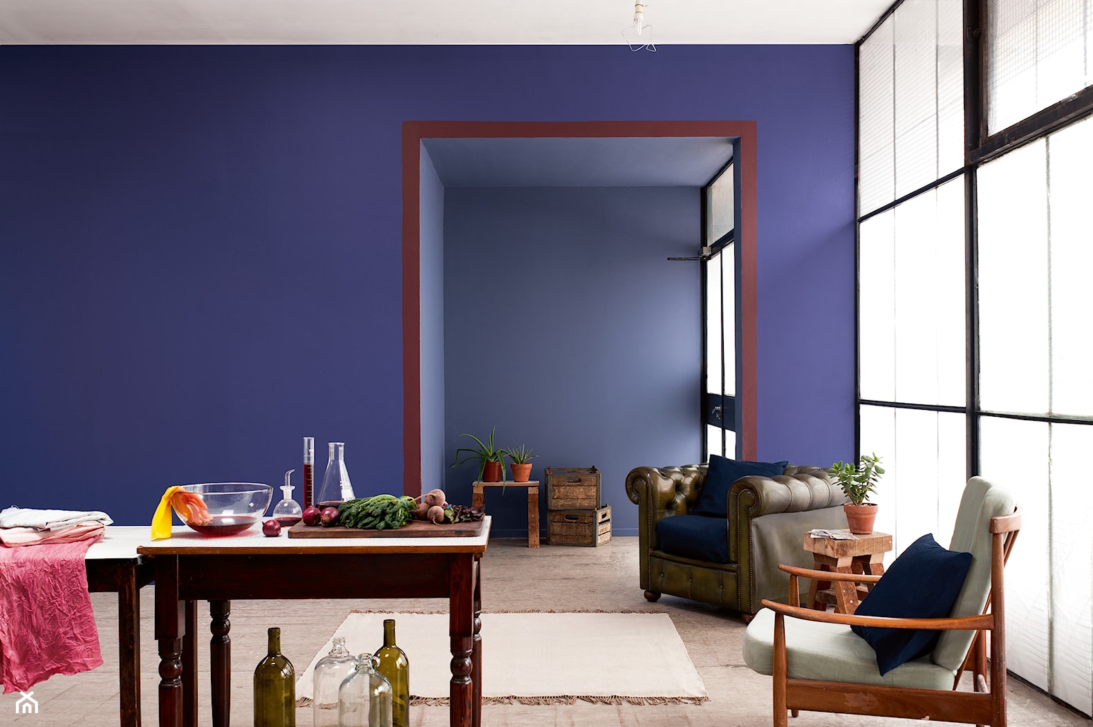 Kuchnie i jadalnie - Średnia niebieska jadalnia jako osobne pomieszczenie - zdjęcie od Dulux - Homebook