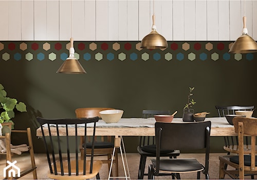 Kolor Roku 2019 - Średnia biała zielona jadalnia, styl nowoczesny - zdjęcie od Dulux