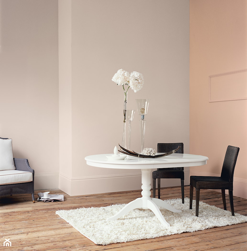 Pokoje dzienne - Średnia beżowa biała jadalnia w salonie, styl minimalistyczny - zdjęcie od Dulux - Homebook