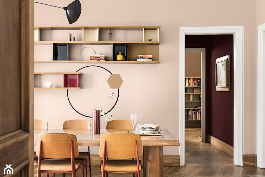 Kolor Roku 2019 - Średnia beżowa jadalnia jako osobne pomieszczenie, styl vintage - zdjęcie od Dulux