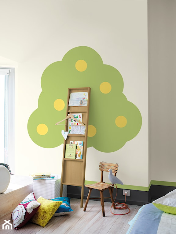 przyroda na ścianach, drzewo na ścianie, kolorowe ściany, ściany w pokoju dziecka
