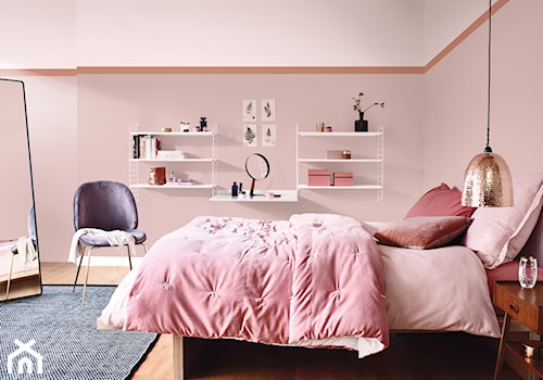 Nowości 2019 - Średnia różowa sypialnia, styl minimalistyczny - zdjęcie od Dulux