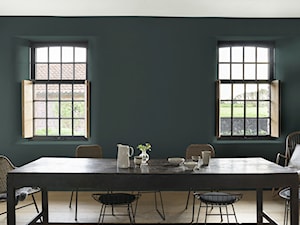Intensywne kolory we wnętrzu - Duża biała szara jadalnia jako osobne pomieszczenie, styl minimalistyczny - zdjęcie od Dulux