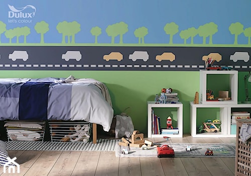 Pokoje dla dzieci i młodzieży - Mały czarny niebieski zielony pokój dziecka dla dziecka dla chłopca, styl nowoczesny - zdjęcie od Dulux