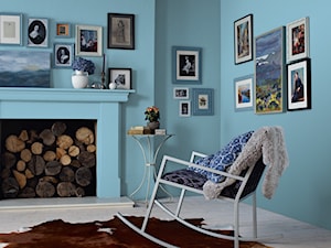 Pokoje dzienne - Średni niebieski salon, styl glamour - zdjęcie od Dulux