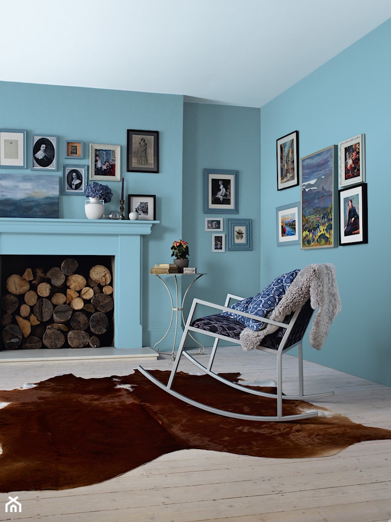 Pokoje dzienne - Średni niebieski salon, styl glamour - zdjęcie od Dulux - Homebook