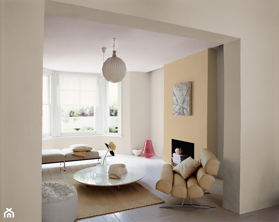 Pokoje dzienne - Średni biały pomarańczowy salon, styl minimalistyczny - zdjęcie od Dulux