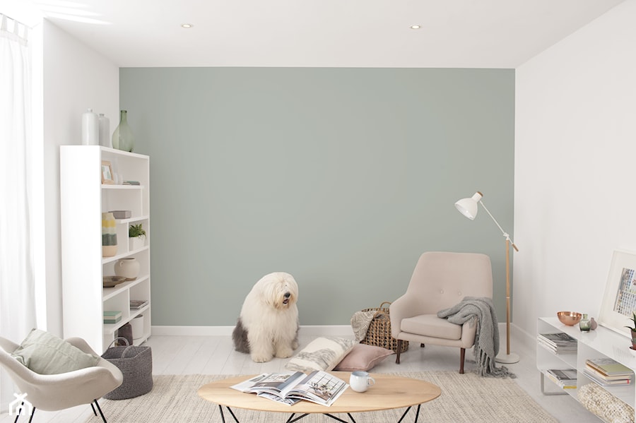 Nowości 2019 - Mały biały zielony salon, styl nowoczesny - zdjęcie od Dulux