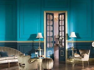 Intensywne kolory we wnętrzu - Średni niebieski salon, styl tradycyjny - zdjęcie od Dulux