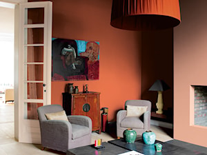 Pokoje dzienne - Średni pomarańczowy salon, styl glamour - zdjęcie od Dulux