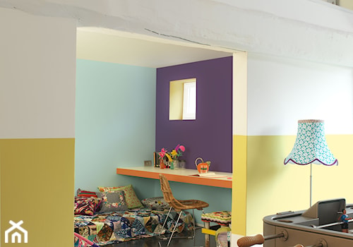 Dulux EasyCare - Średni biały fioletowy niebieski żółty pokój dziecka dla dziecka dla chłopca, styl minimalistyczny - zdjęcie od Dulux
