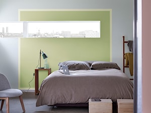 Paleta kolorów roku - Średnia różowa szara zielona sypialnia, styl minimalistyczny - zdjęcie od Dulux