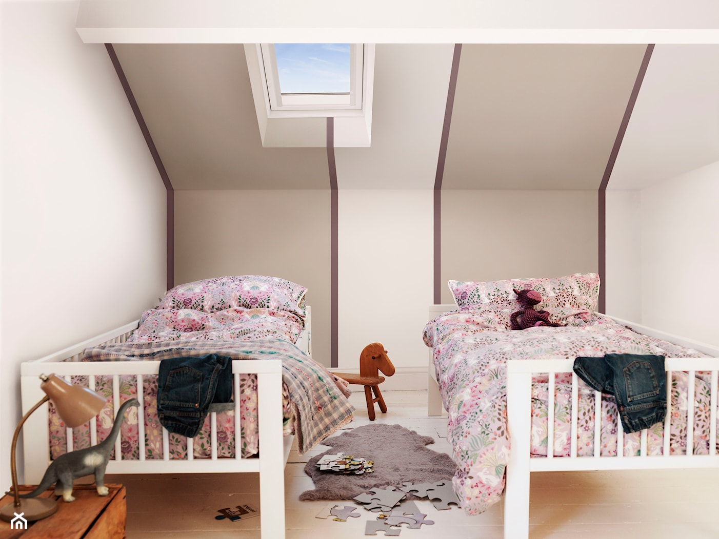 Paleta kolorów roku - Mały biały szary pokój dziecka dla dziecka dla nastolatka dla dziewczynki, styl minimalistyczny - zdjęcie od Dulux - Homebook