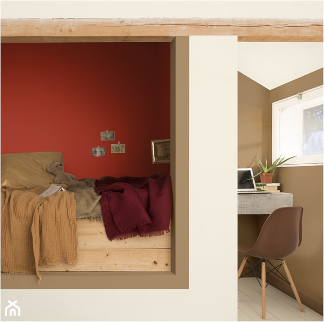 Kolor Roku 2019 - Mały brązowy czerwony pokój dziecka dla nastolatka dla chłopca dla dziewczynki, styl skandynawski - zdjęcie od Dulux