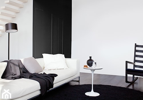 Pokoje dzienne - Średni biały czarny salon - zdjęcie od Dulux