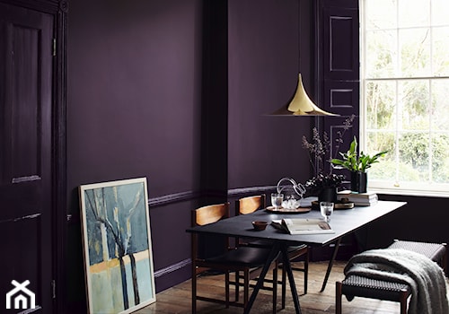 Intensywne kolory we wnętrzu - Średnia czarna jadalnia jako osobne pomieszczenie, styl tradycyjny - zdjęcie od Dulux