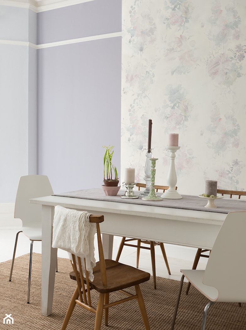 Pokoje do pracy - Mała szara jadalnia jako osobne pomieszczenie, styl prowansalski - zdjęcie od Dulux - Homebook