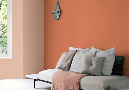 Pokoje dzienne - Mały brązowy pomarańczowy salon - zdjęcie od Dulux