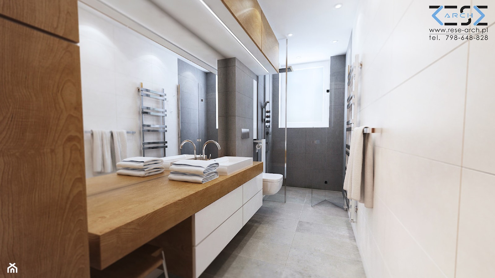 długa i wąska łazienka - zdjęcie od RESE Architekci Studio Projektowe - Homebook