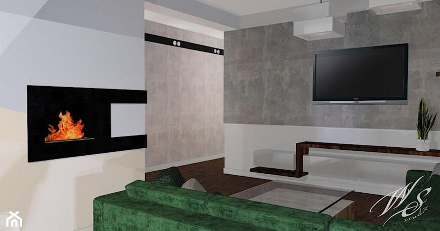 Dom jednorodzinny - Salon, styl nowoczesny - zdjęcie od ws.studio