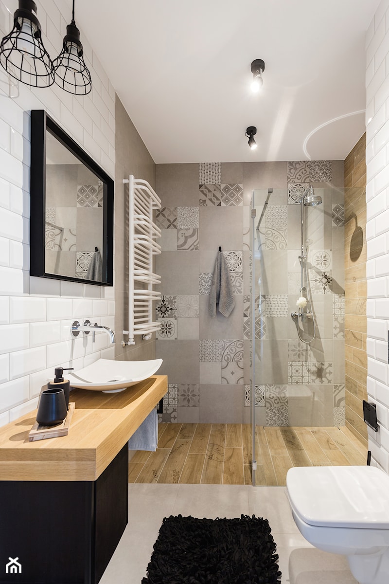 Łazienka w cegiełkę - Mała bez okna łazienka, styl skandynawski - zdjęcie od ARCHITETTO