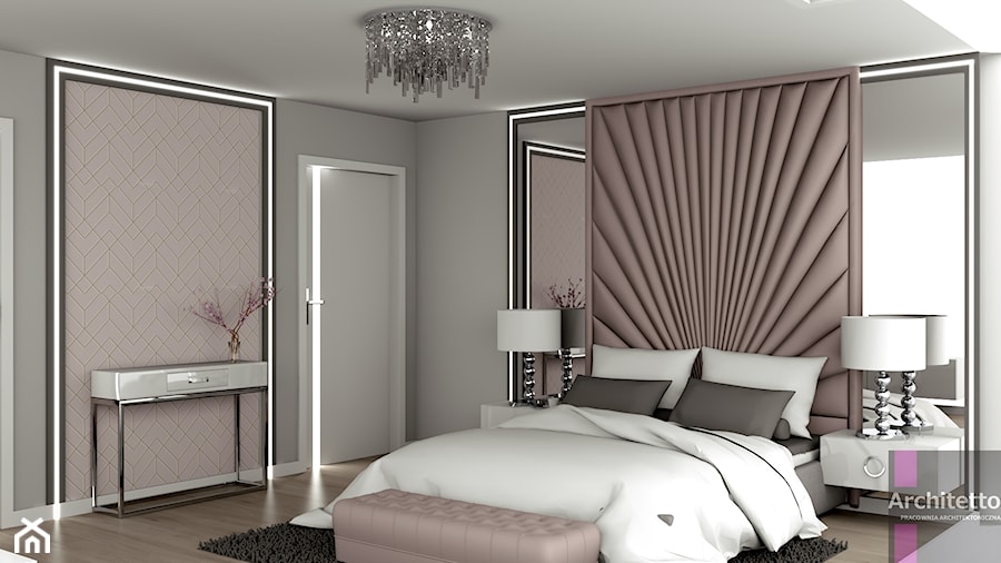 Sypialnia w różu - Sypialnia, styl glamour - zdjęcie od ARCHITETTO