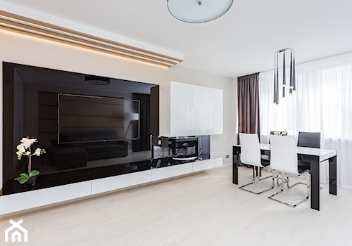 Apartament po dziadku - Średni biały salon z jadalnią, styl minimalistyczny - zdjęcie od ARCHITETTO