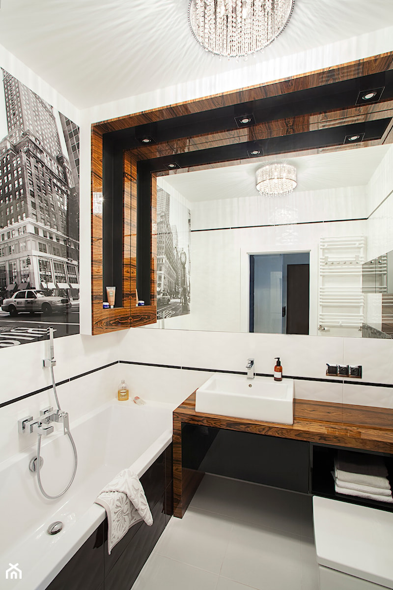 Apartament 50 m.kw w palisandrze - Średnia bez okna łazienka, styl nowoczesny - zdjęcie od ARCHITETTO