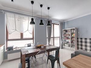 Przytulnie jak w domu - Średni szary salon z kuchnią z jadalnią, styl skandynawski - zdjęcie od ARCHITETTO