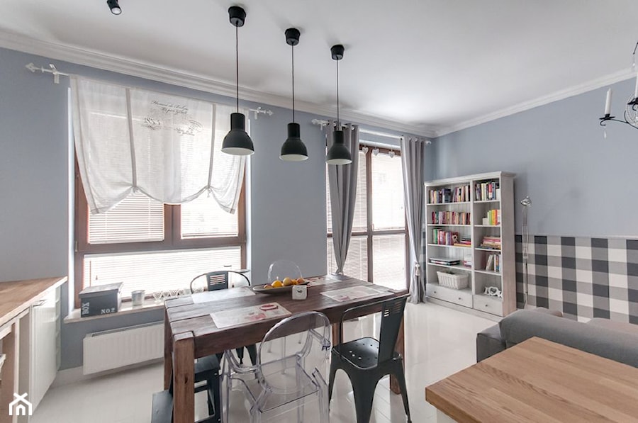 Przytulnie jak w domu - Średni szary salon z kuchnią z jadalnią, styl skandynawski - zdjęcie od ARCHITETTO