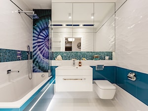 Łazienka z muszlą - Średnia bez okna z lustrem ze szkłem na ścianie z punktowym oświetleniem łazienka, styl nowoczesny - zdjęcie od ARCHITETTO