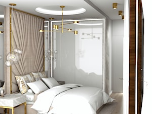 Elegancka sypialnia z kamieniem - Sypialnia, styl glamour - zdjęcie od ARCHITETTO