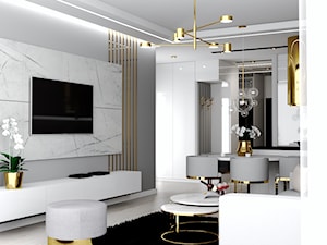 Złoto z bielą - Salon, styl nowoczesny - zdjęcie od ARCHITETTO