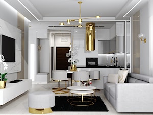 Złoto z bielą - Salon, styl glamour - zdjęcie od ARCHITETTO