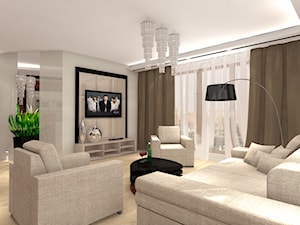 Apartament przy Parku - Średni biały salon, styl nowoczesny - zdjęcie od ARCHITETTO
