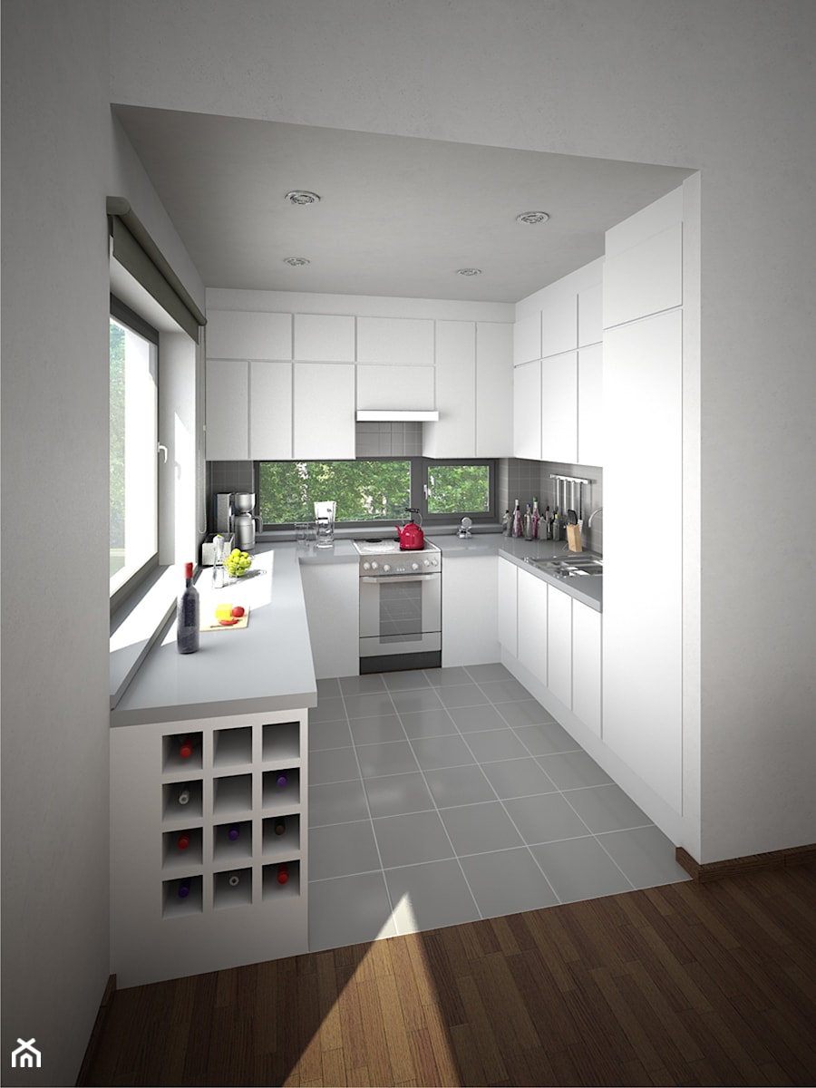 wnętrze mieszkania w żorach - Kuchnia, styl nowoczesny - zdjęcie od Bernacki Biuro Architektoniczne