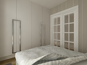 Apartament na Pięknej w Warszawie - Średnia biała szara sypialnia, styl tradycyjny - zdjęcie od Nasciturus design