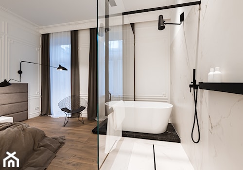 łazienka z sypialnią - zdjęcie od Nasciturus design