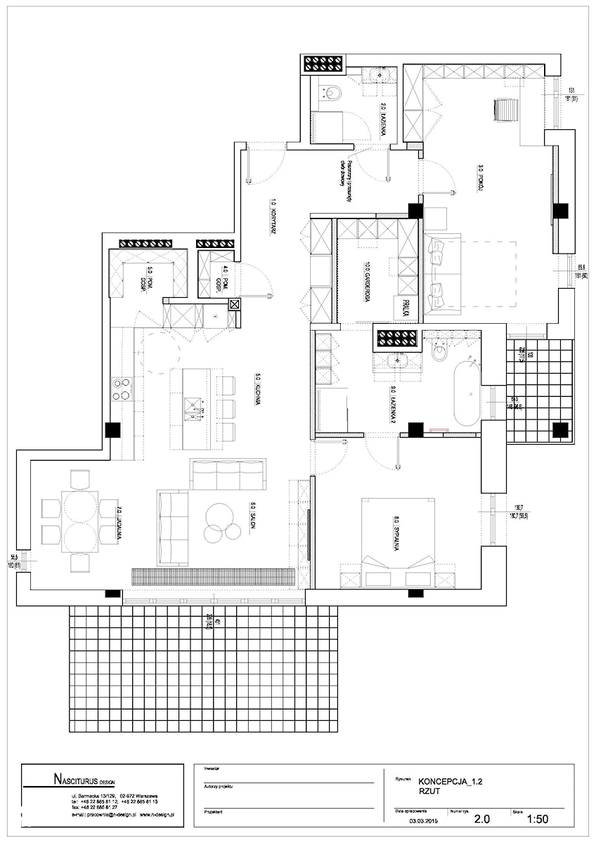 apartament po zmianach - rzut - zdjęcie od Nasciturus design